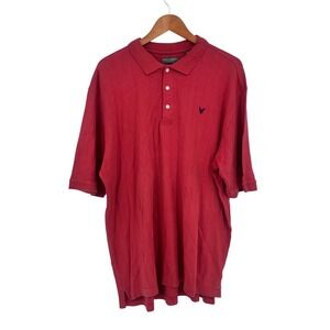 Lyle & Scott Scotland Men's Polo Shirt 2X XXL Red Ribbed Combed‎ Cotton Casual